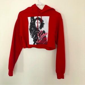 SELENA QUINTANILLA CROPPED HOODIE SWEATSHIRT